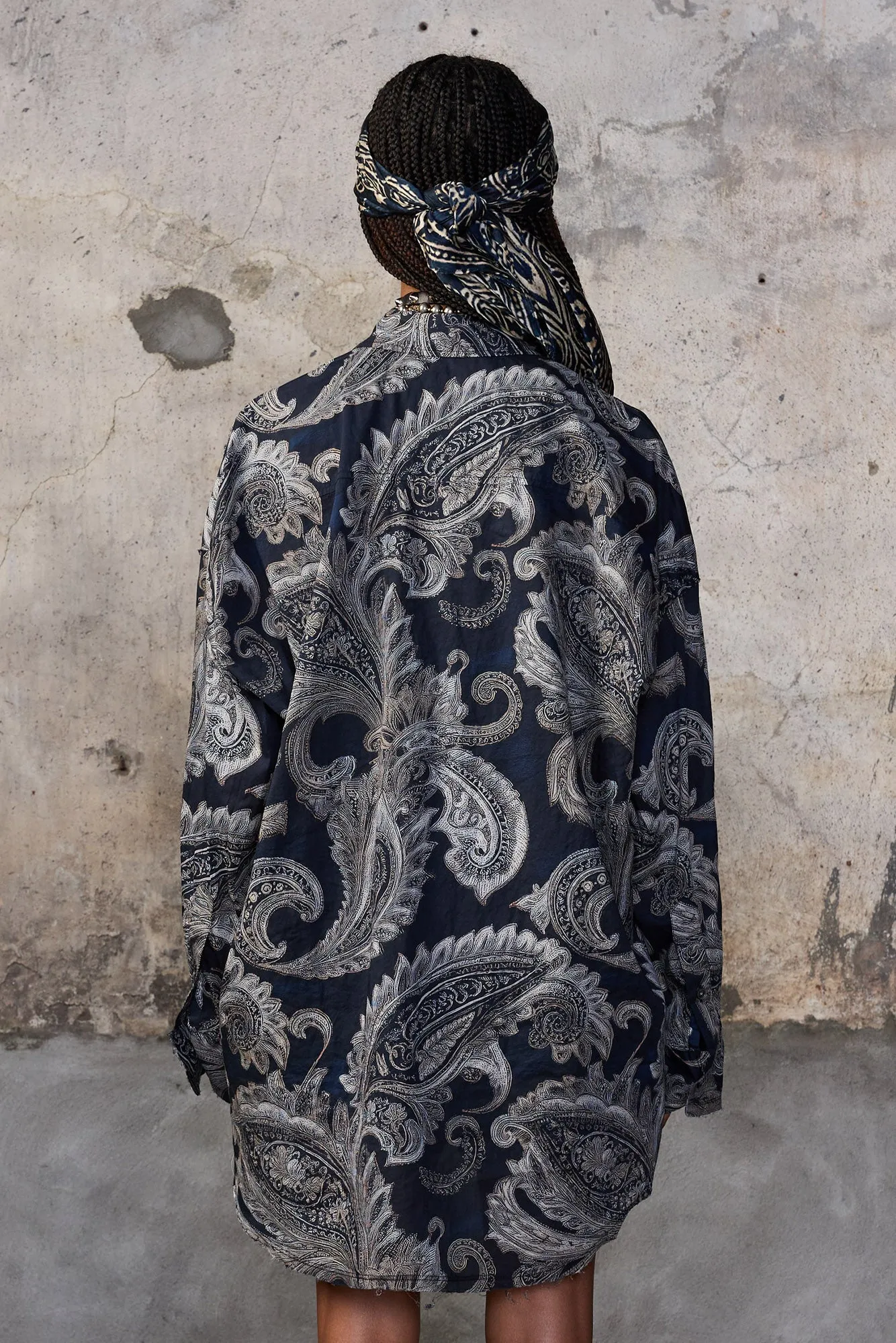 SHREDDED SEAM RUFFLE SHIRT - BLACK PAISLEY MULTIPRINT sold by R13 product image thumbnail 5