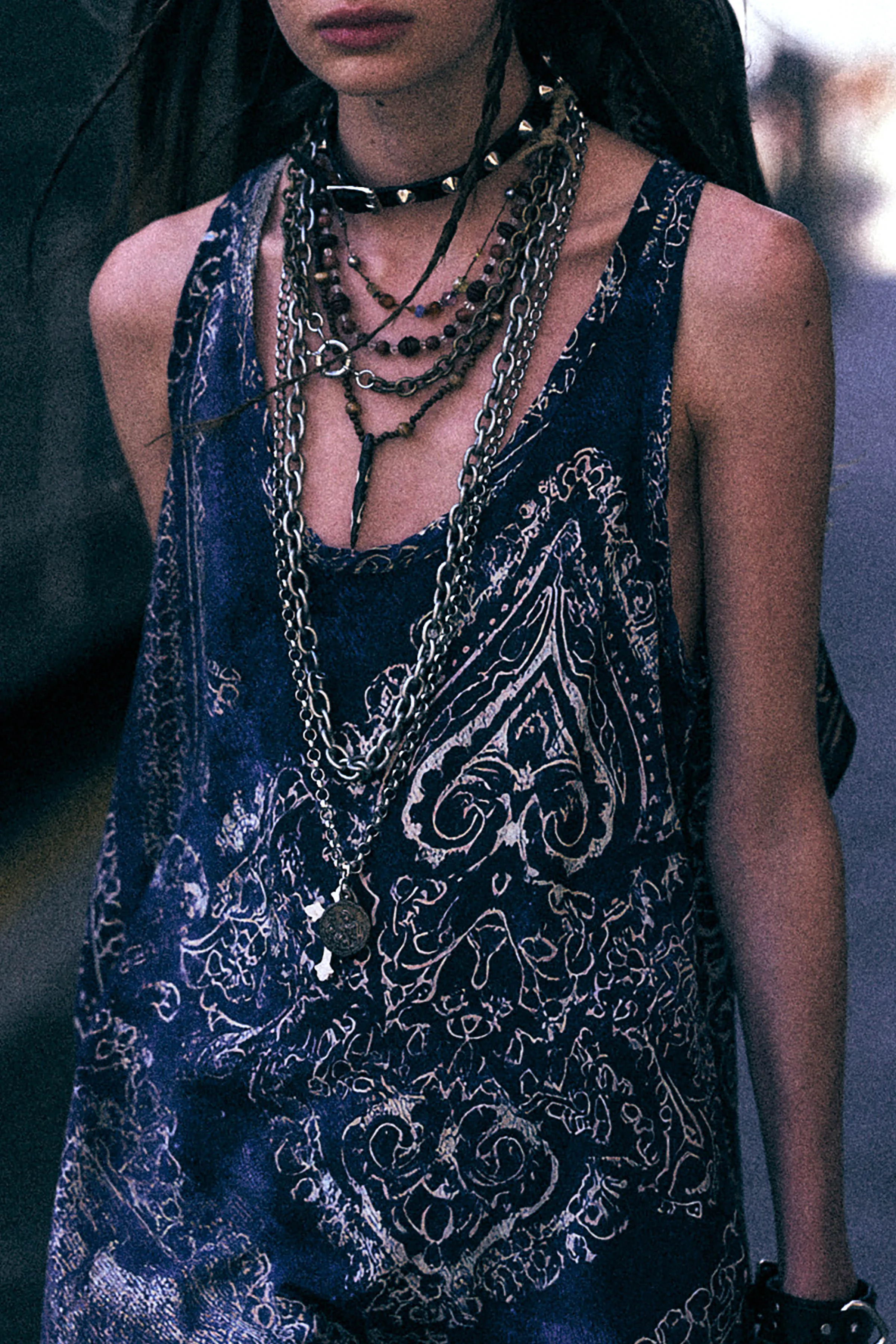 TANK DRESS - BLUE DISTRESSED MEDALLION sold by R13 product image thumbnail 2