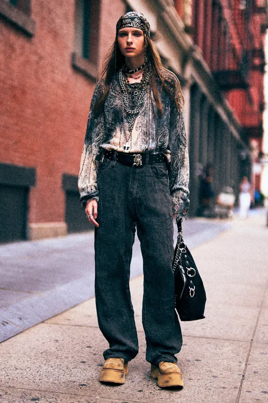 VENTI JEAN - CHARCOAL GREY LINEN made by R13