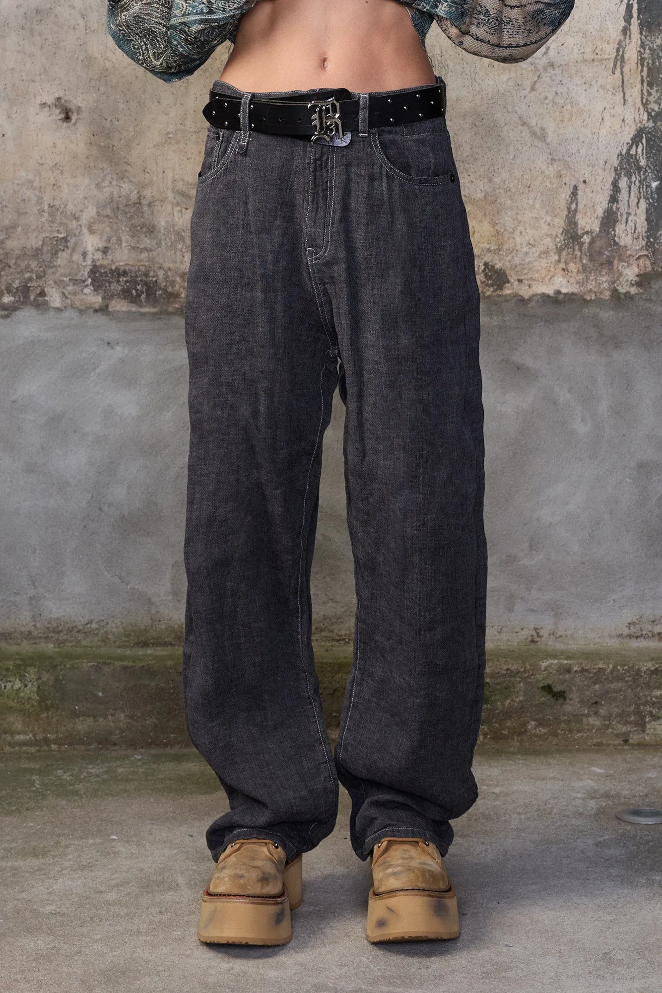 VENTI JEAN - CHARCOAL GREY LINEN sold by R13 product image thumbnail 2