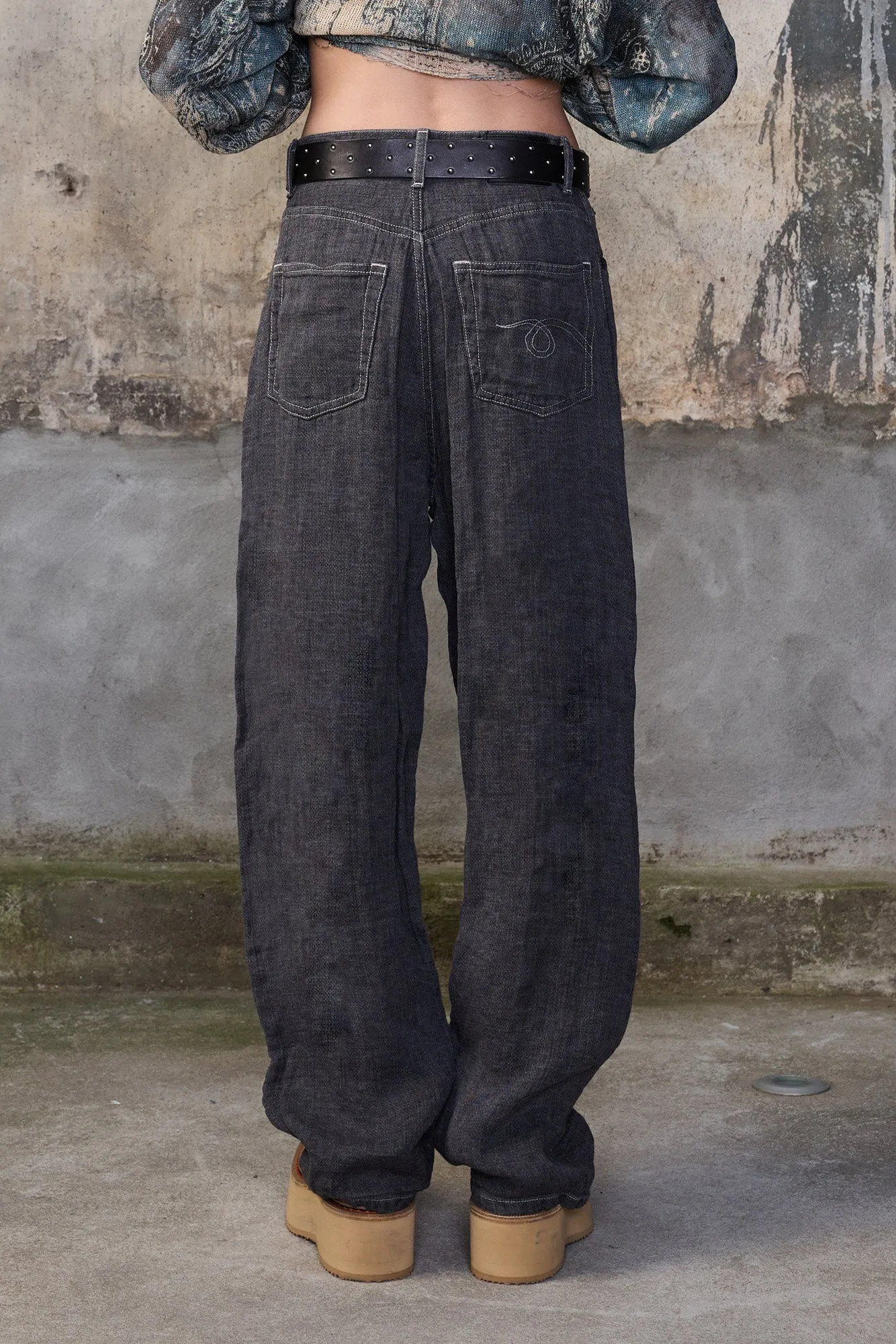 VENTI JEAN - CHARCOAL GREY LINEN sold by R13 product image thumbnail 3