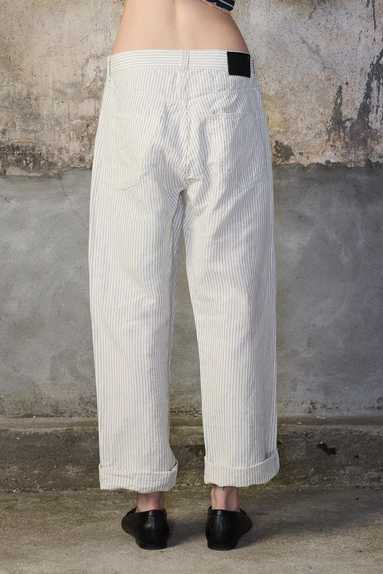 X-BOYFRIEND 5-POCKET PANT - WHITE AND BLACK STRIPE sold by R13 product image thumbnail 3