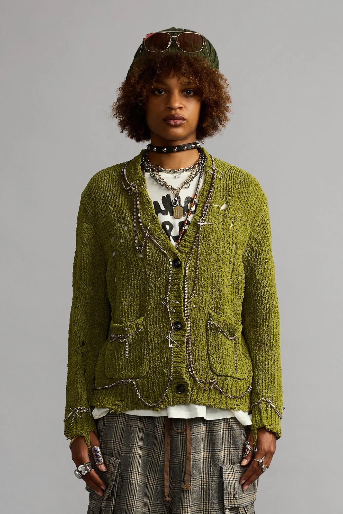 Boy Cardigan - Light Green sold by R13 product image thumbnail 4