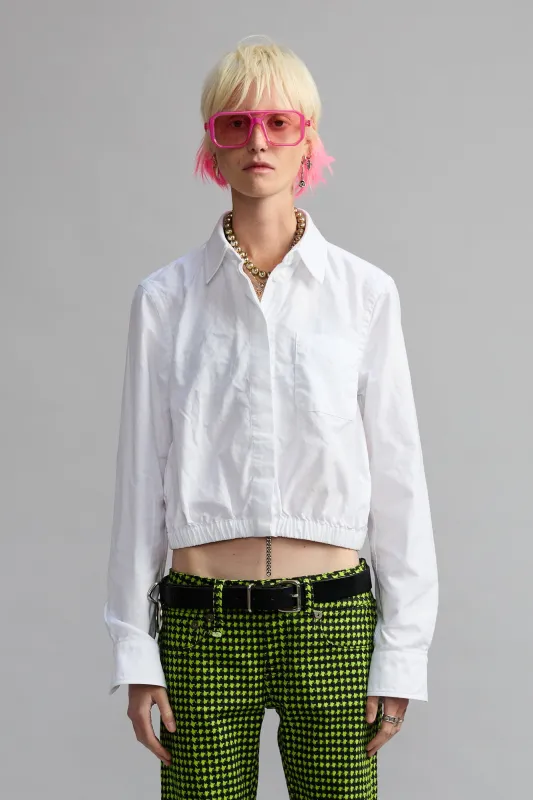 CROPPED BOXY SHIRT - WHITE made by R13