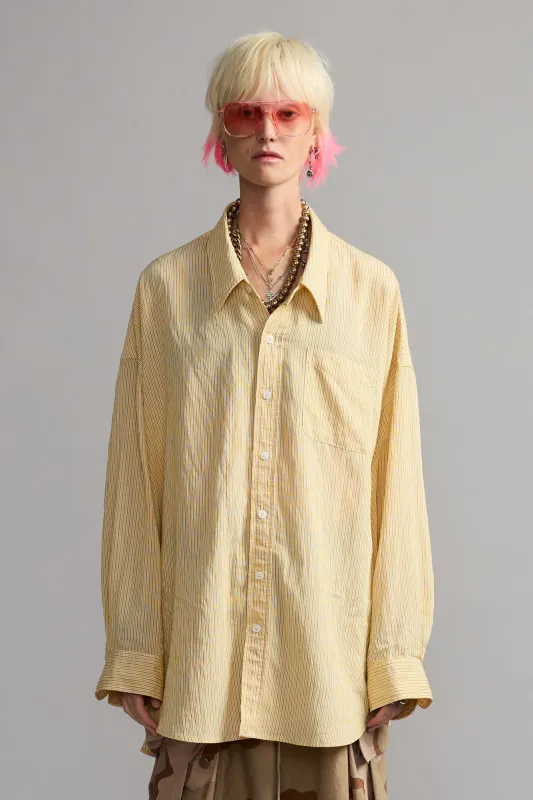 DROP NECK SHIRT - ORANGE STRIPE made by R13