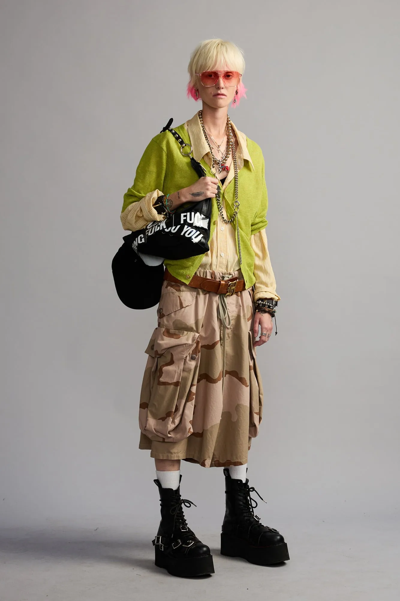 Elbow Sleeve Split Hem Cardigan - Light Green sold by R13 product image thumbnail 2