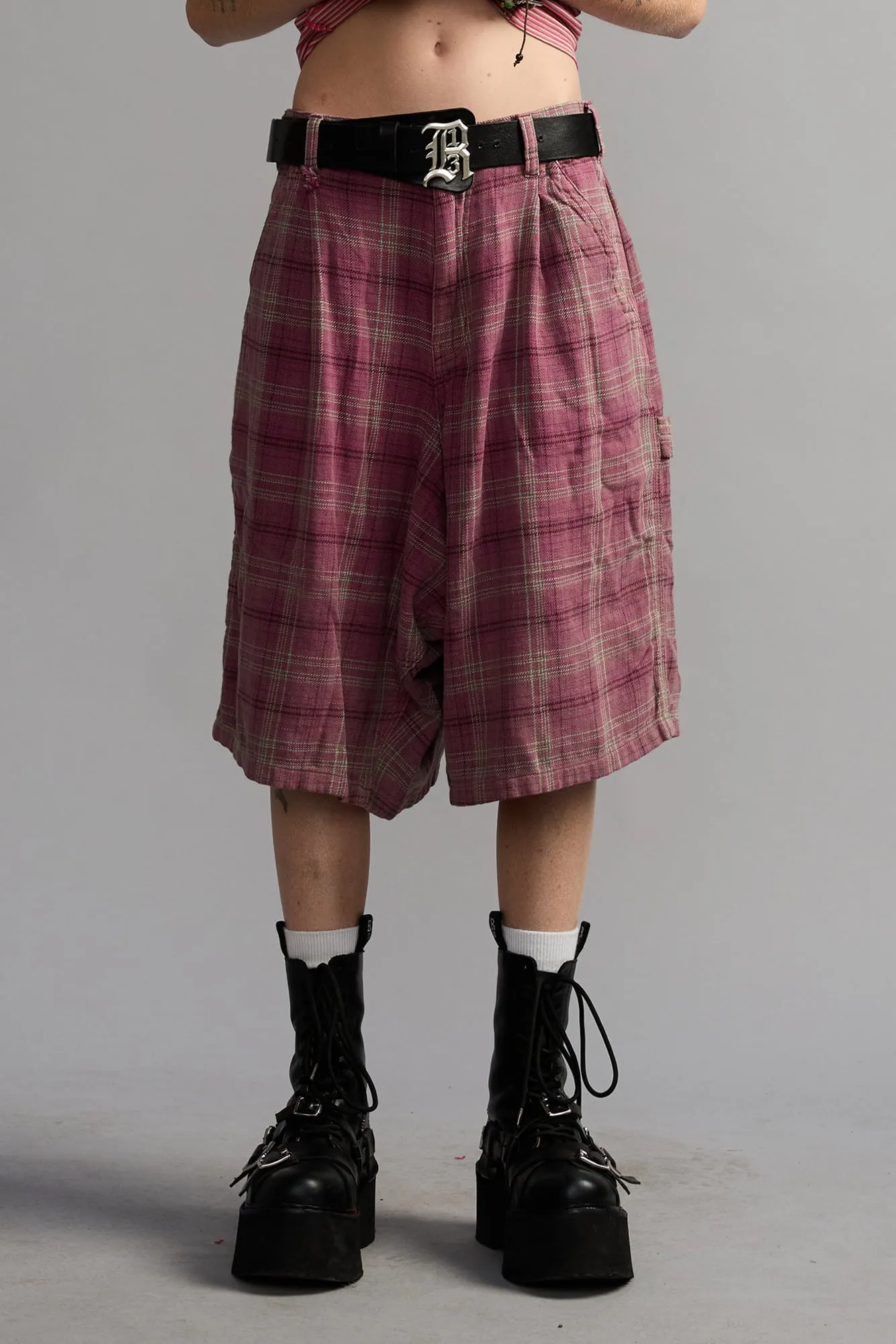 JESSE CARPENTER SHORT - MUTED PINK PLAID sold by R13 product image thumbnail 3