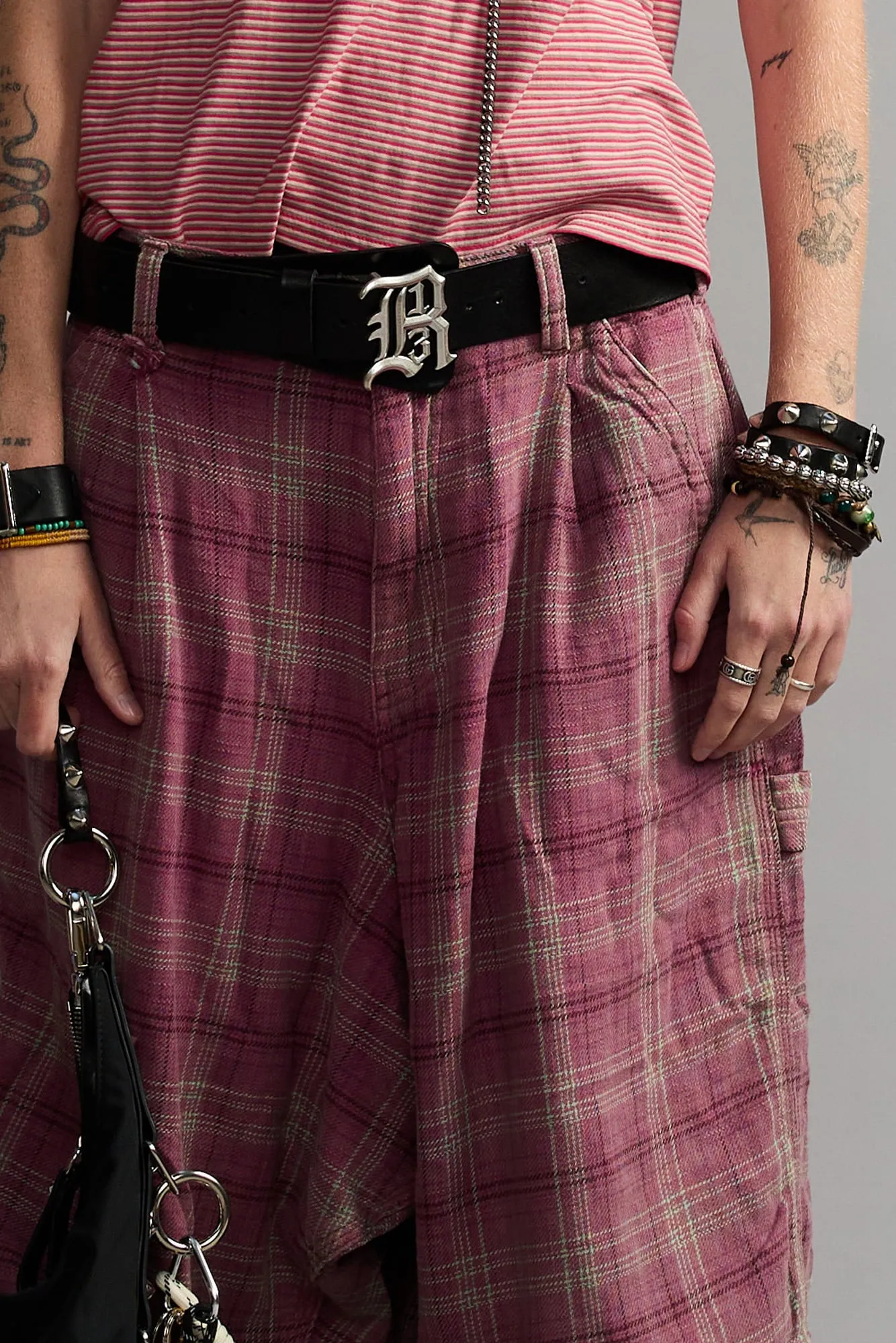 JESSE CARPENTER SHORT - MUTED PINK PLAID sold by R13 product image thumbnail 2