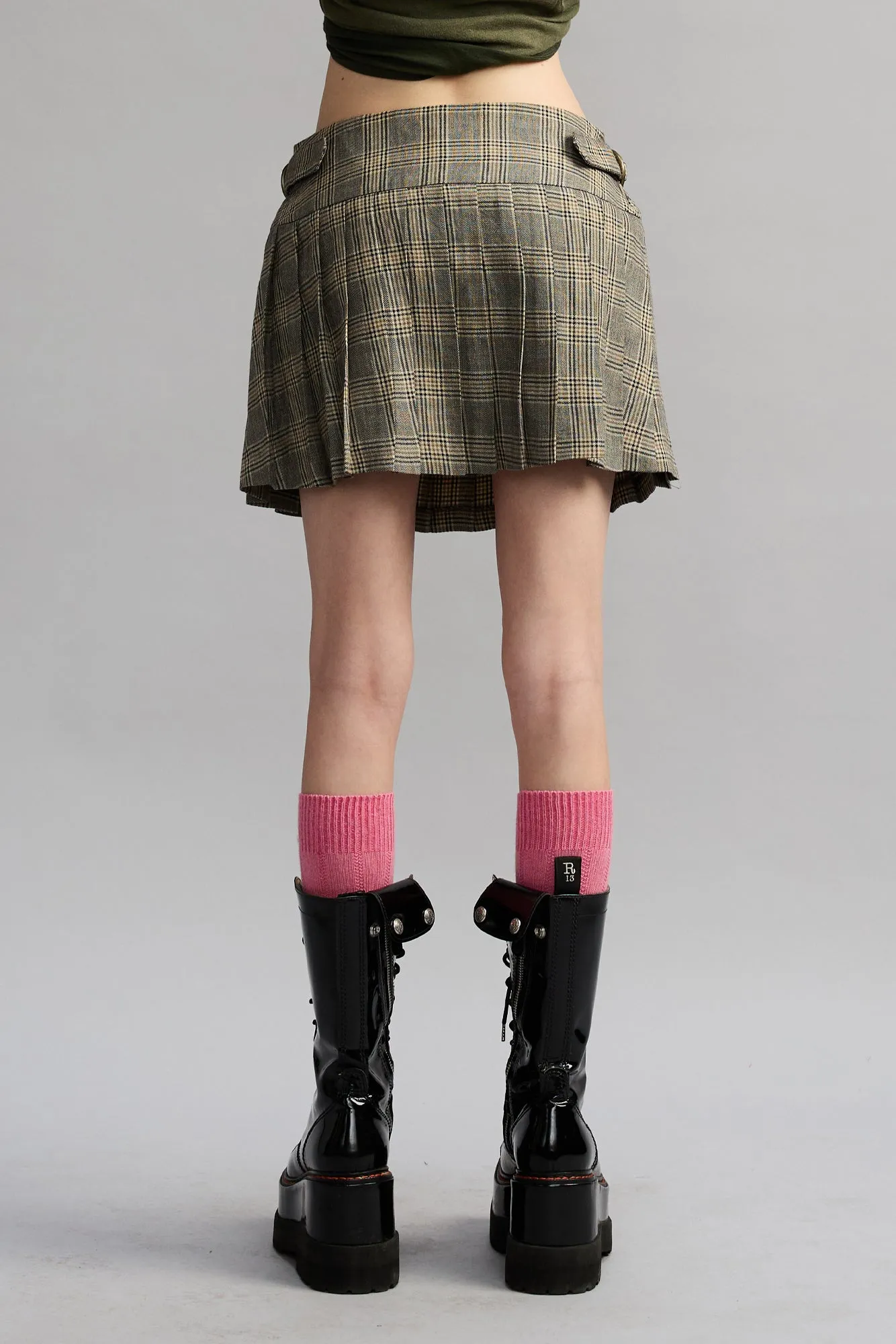 Mini Kilt Skirt - Small Khaki Plaid sold by R13 product image thumbnail 4
