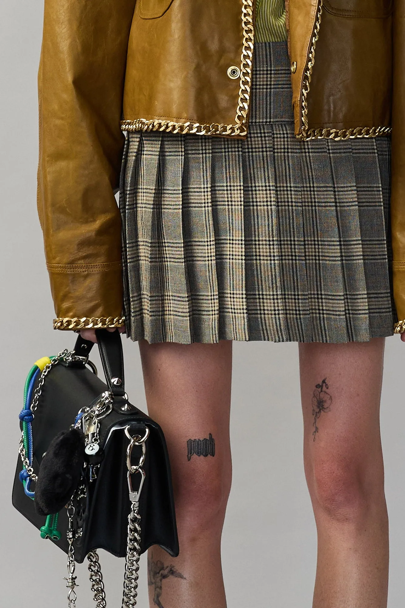 Mini Kilt Skirt - Small Khaki Plaid sold by R13 product image thumbnail 2