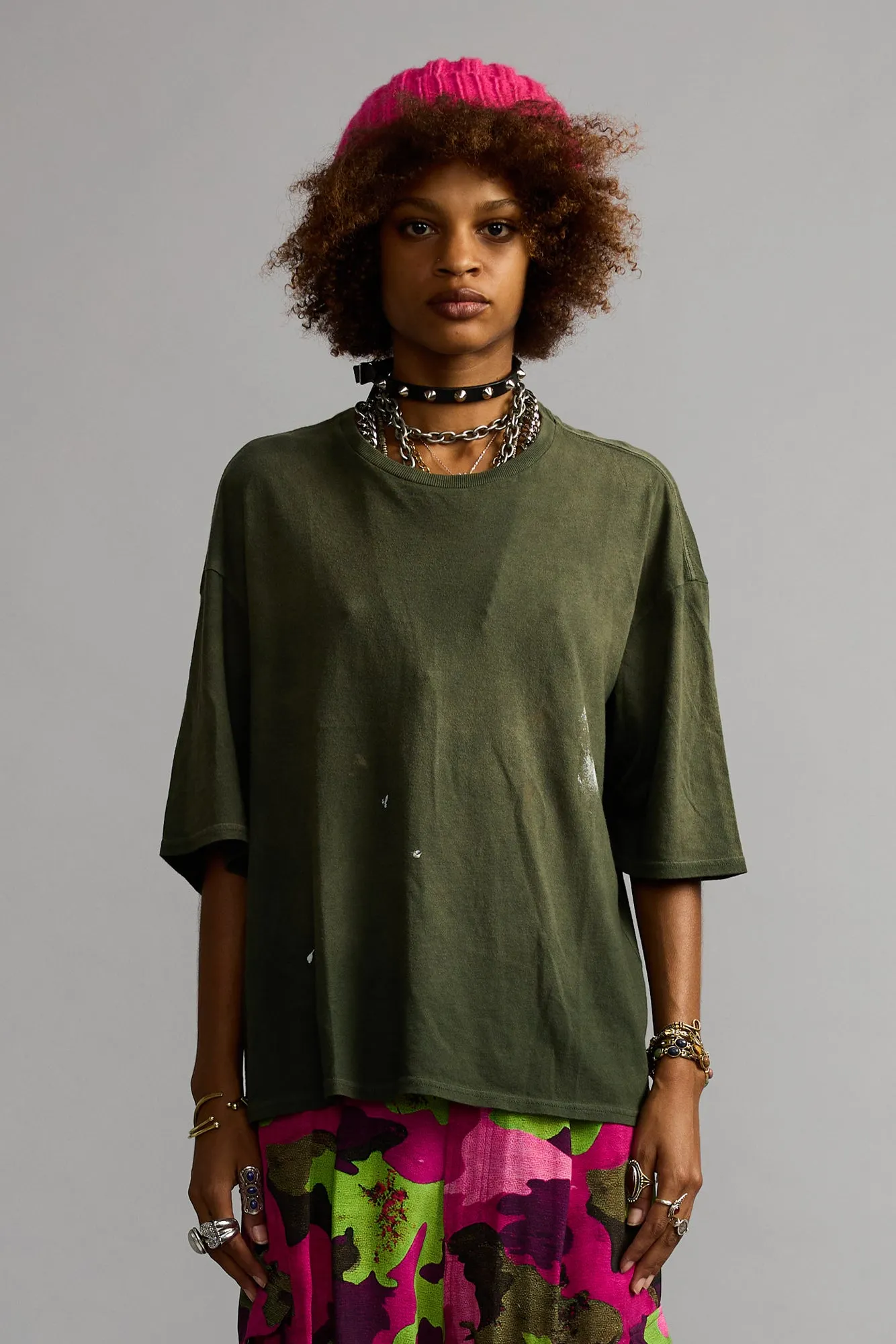 OVERSIZED T - WASHED OLIVE GREEN sold by R13 product image thumbnail 3