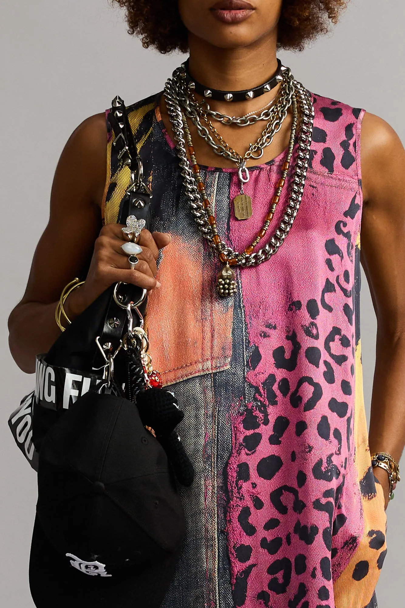 SLEEVELESS MIDI - PINK AND ORANGE MULTICOLOR sold by R13 product image thumbnail 2
