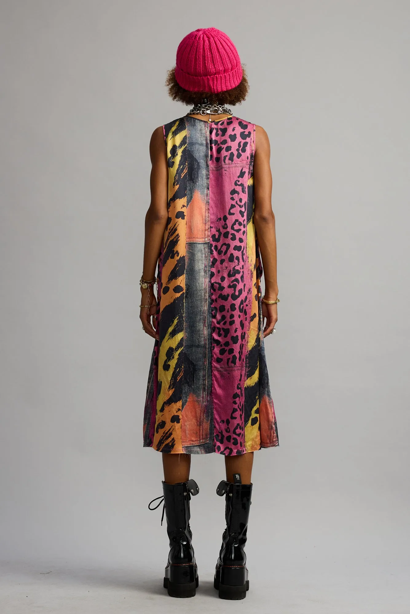 SLEEVELESS MIDI - PINK AND ORANGE MULTICOLOR sold by R13 product image thumbnail 4