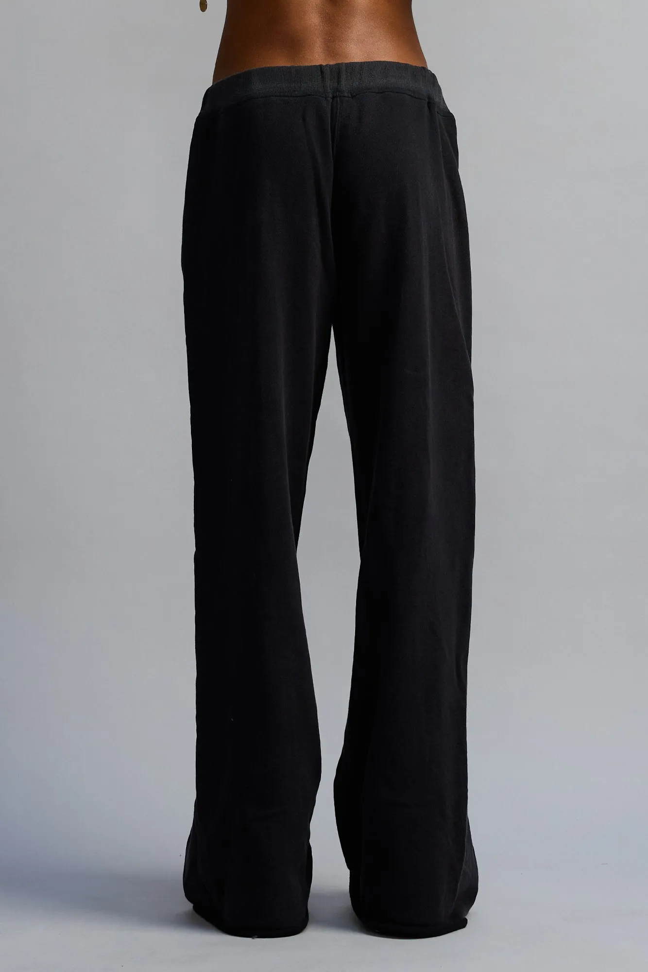 Zippered Wide Leg Sweatpant - Black sold by R13 product image thumbnail 4
