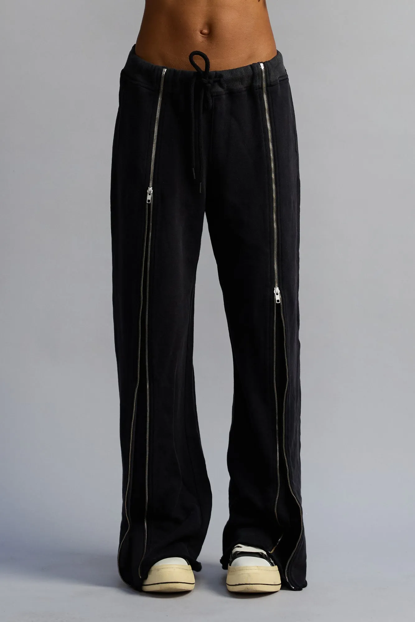 Zippered Wide Leg Sweatpant - Black sold by R13 product image thumbnail 3