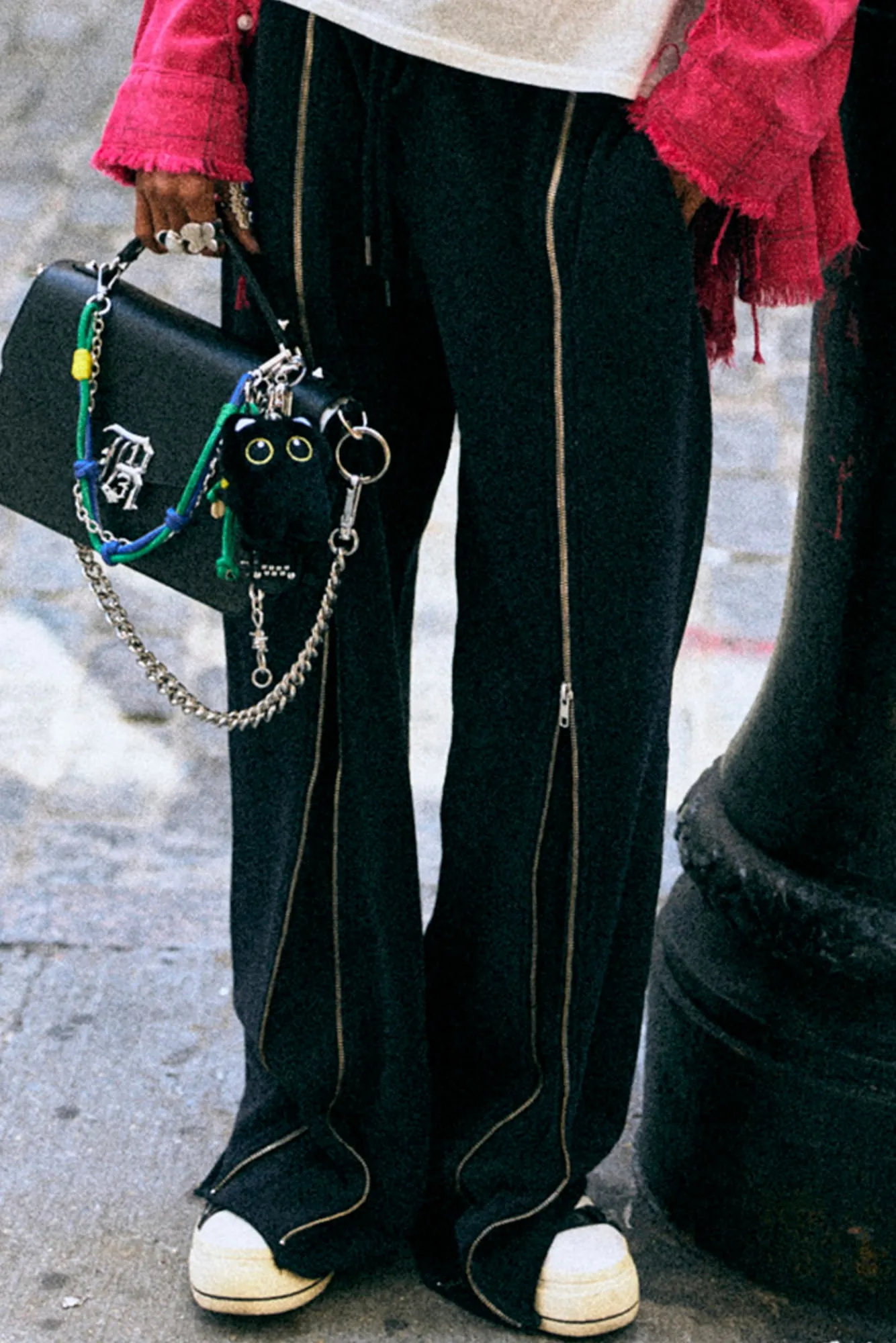 Zippered Wide Leg Sweatpant - Black sold by R13 product image thumbnail 2