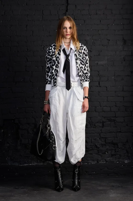 Cropped Mark Cargo Pants - White made by R13