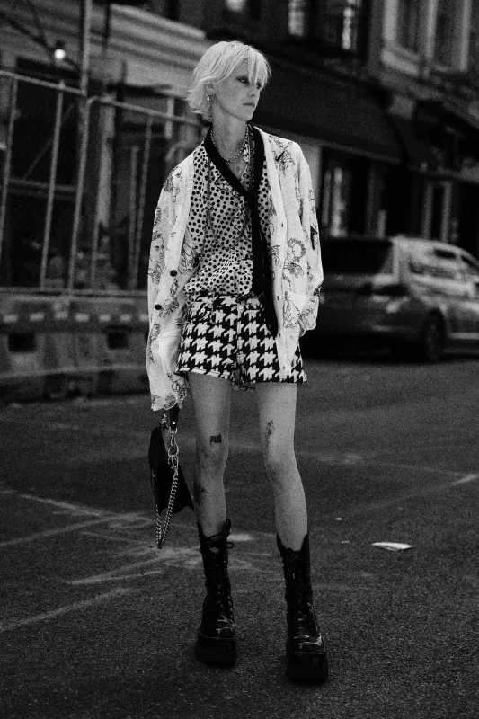 Effie Short - Black / White Houndstooth made by R13