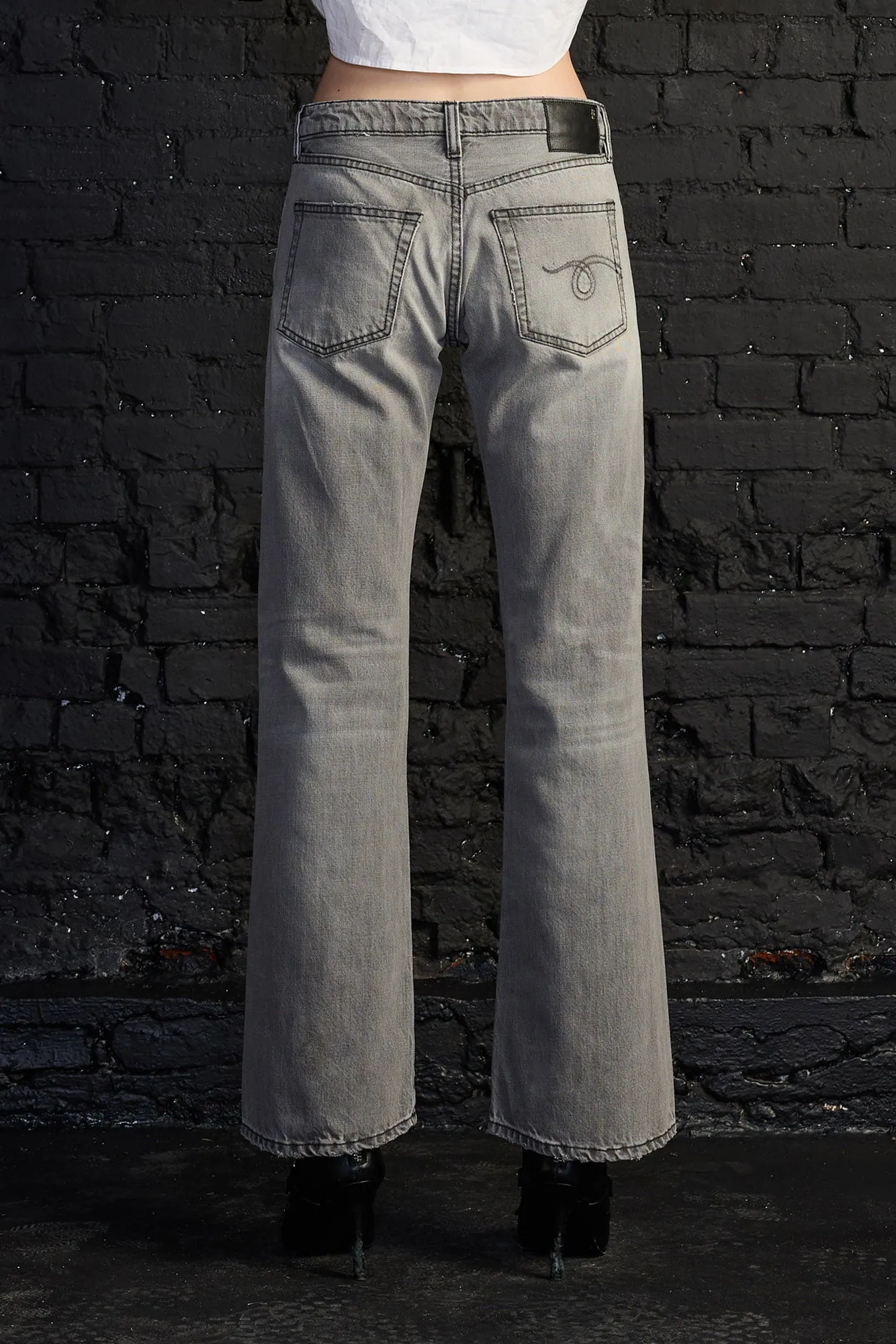 Joan Cropped Flare Jean - Ashen Black sold by R13 product image thumbnail 3