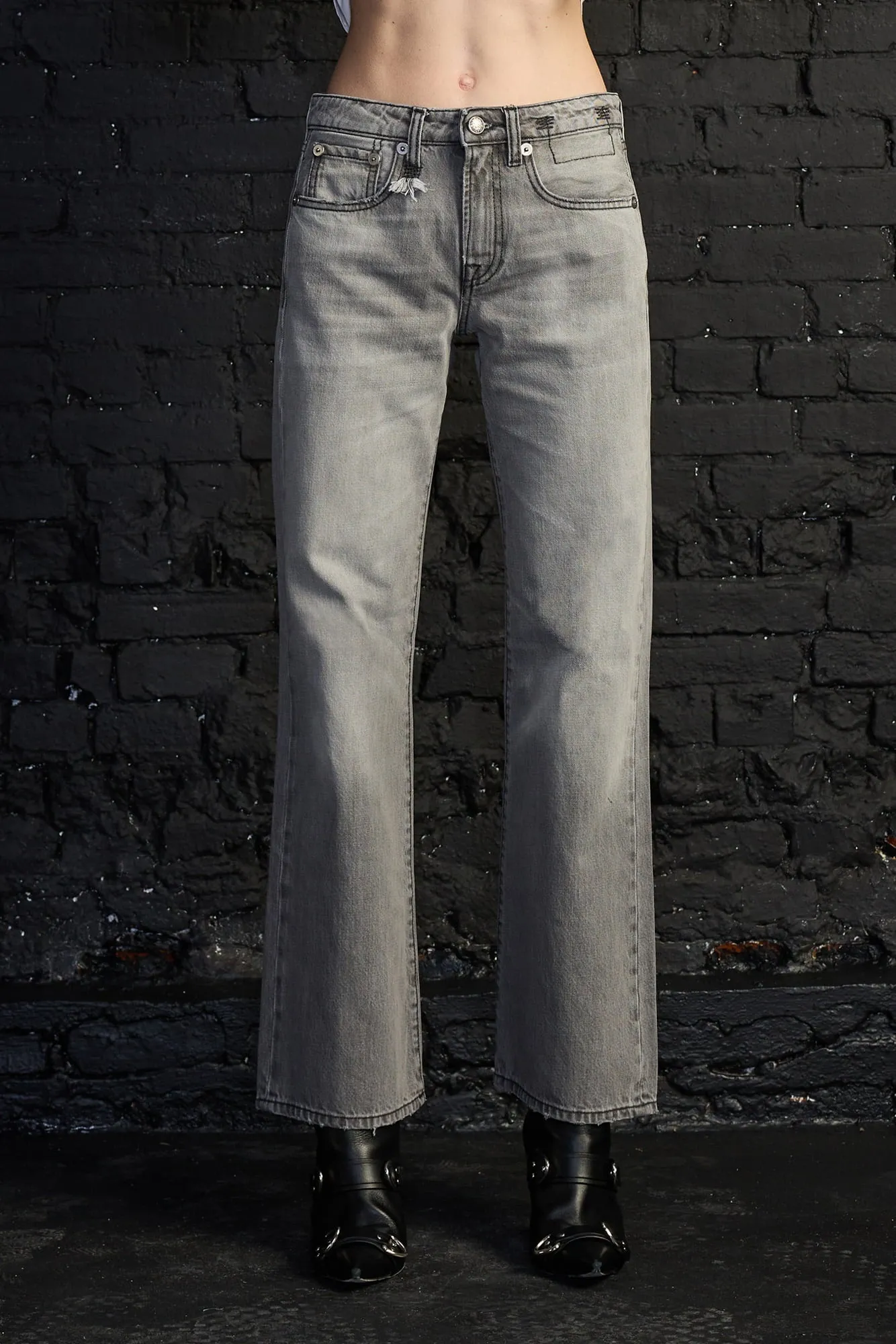Joan Cropped Flare Jean - Ashen Black sold by R13 product image thumbnail 2
