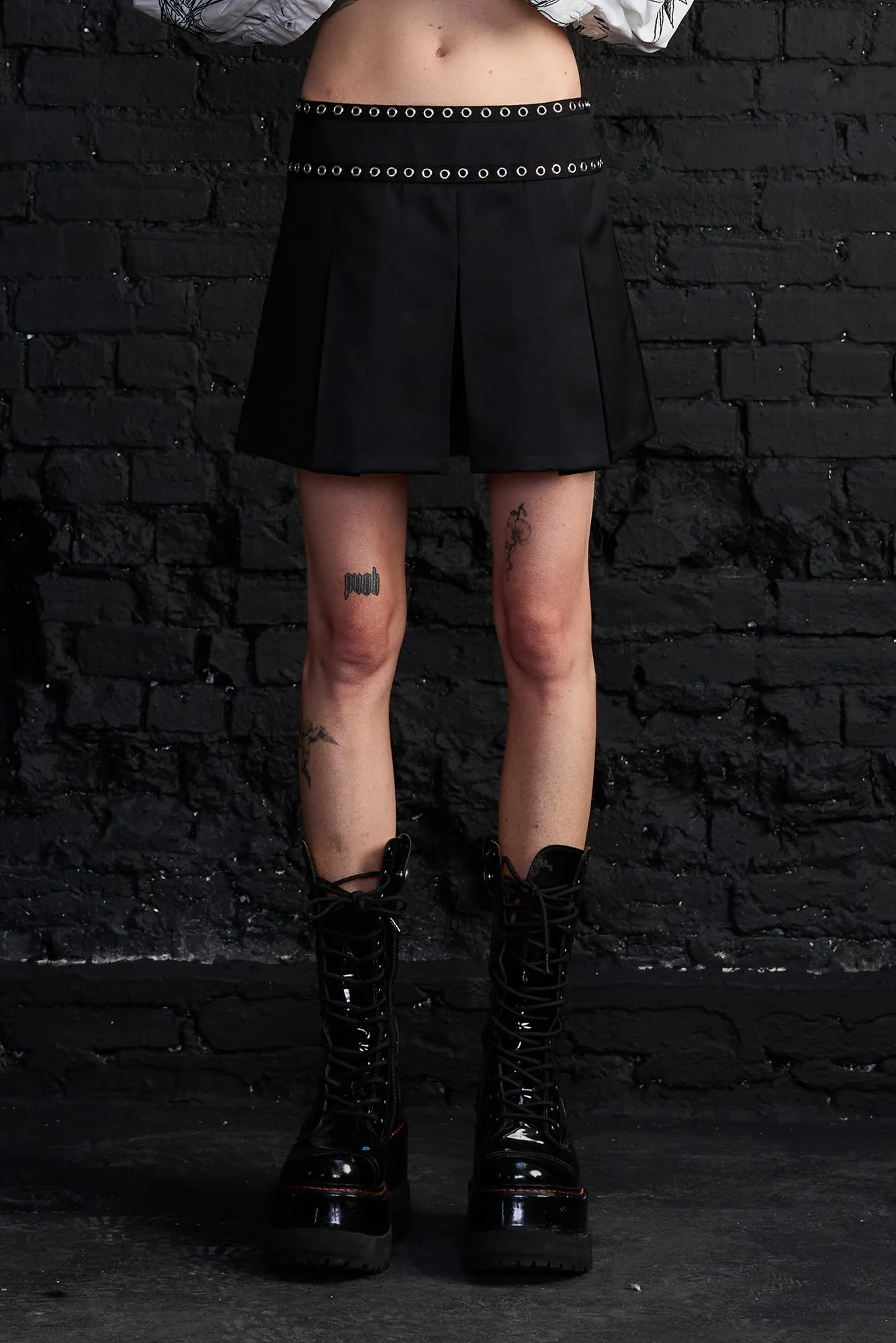 Pleated Mini Skort - Black sold by R13 product image thumbnail 3