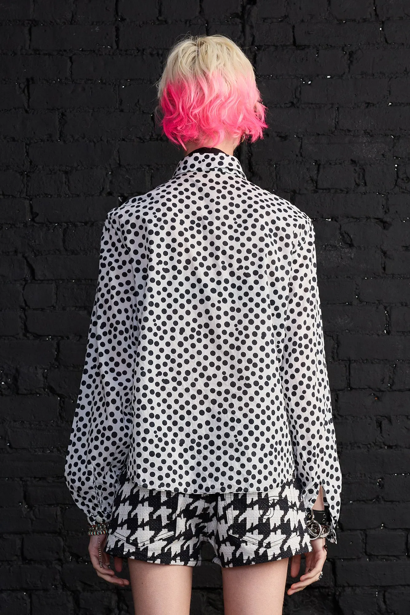 Ruffle Blouse - White With Polka Dot sold by R13 product image thumbnail 3
