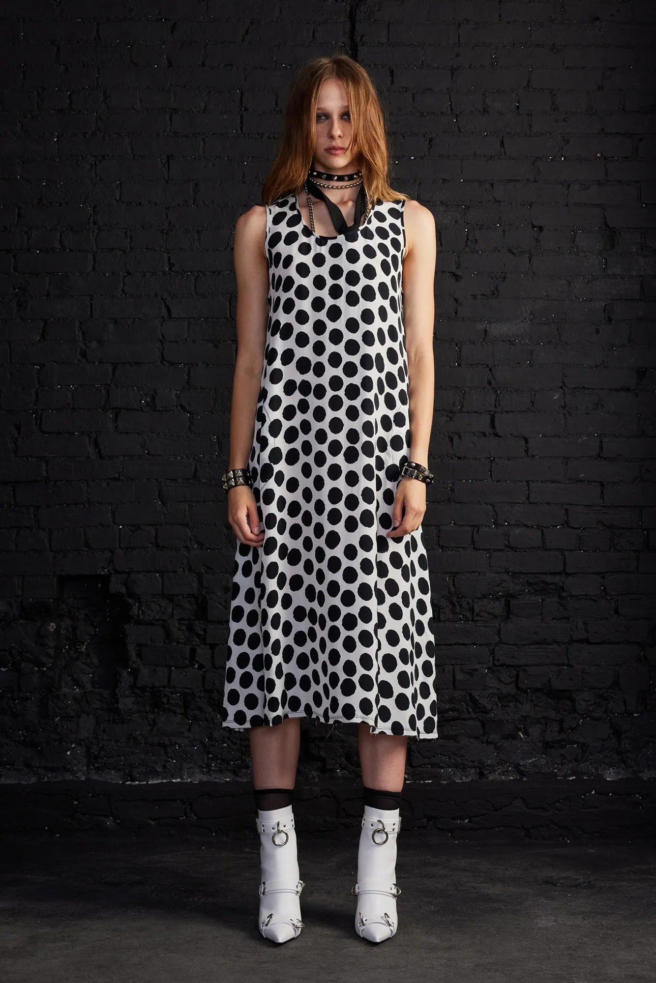 SLEEVELESS MIDI - WHITE WITH POLKA DOT sold by R13 product image thumbnail 2