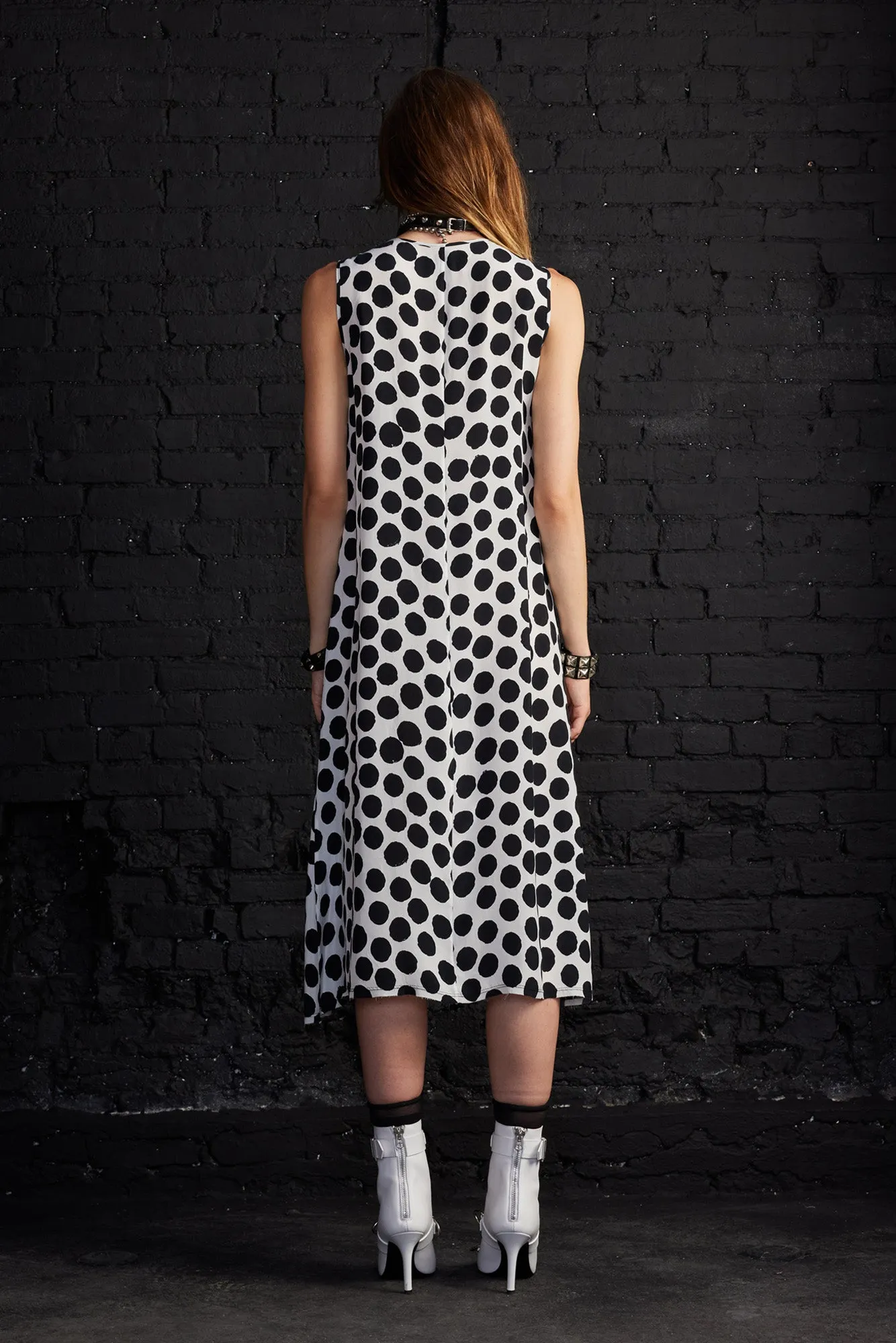 SLEEVELESS MIDI - WHITE WITH POLKA DOT sold by R13 product image thumbnail 3
