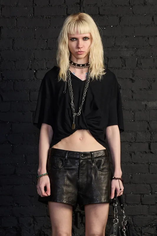Twisted Front T - Black made by R13