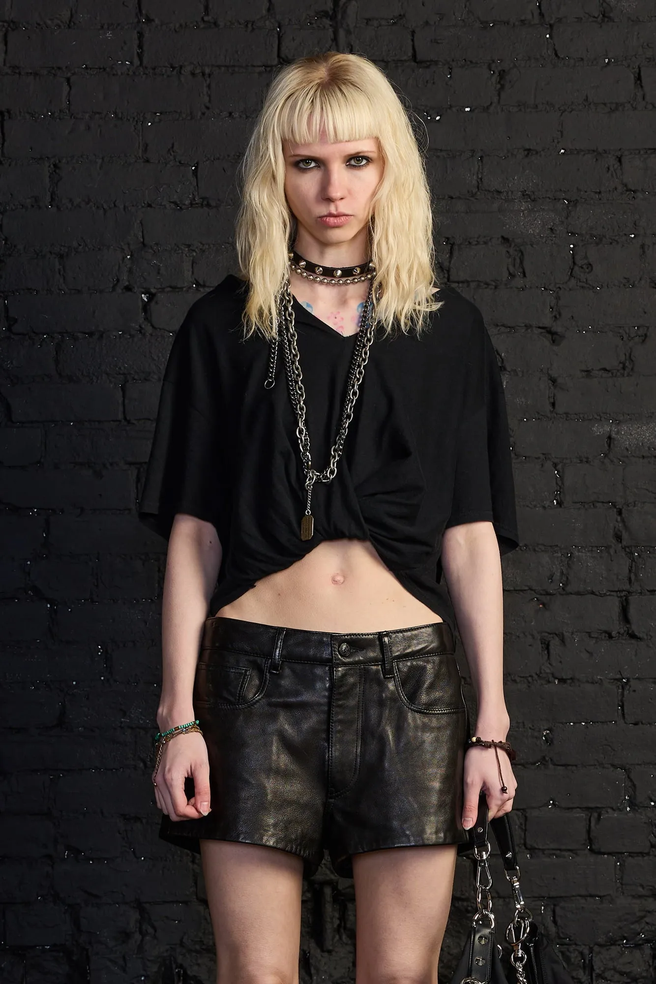 Twisted Front T - Black sold by R13