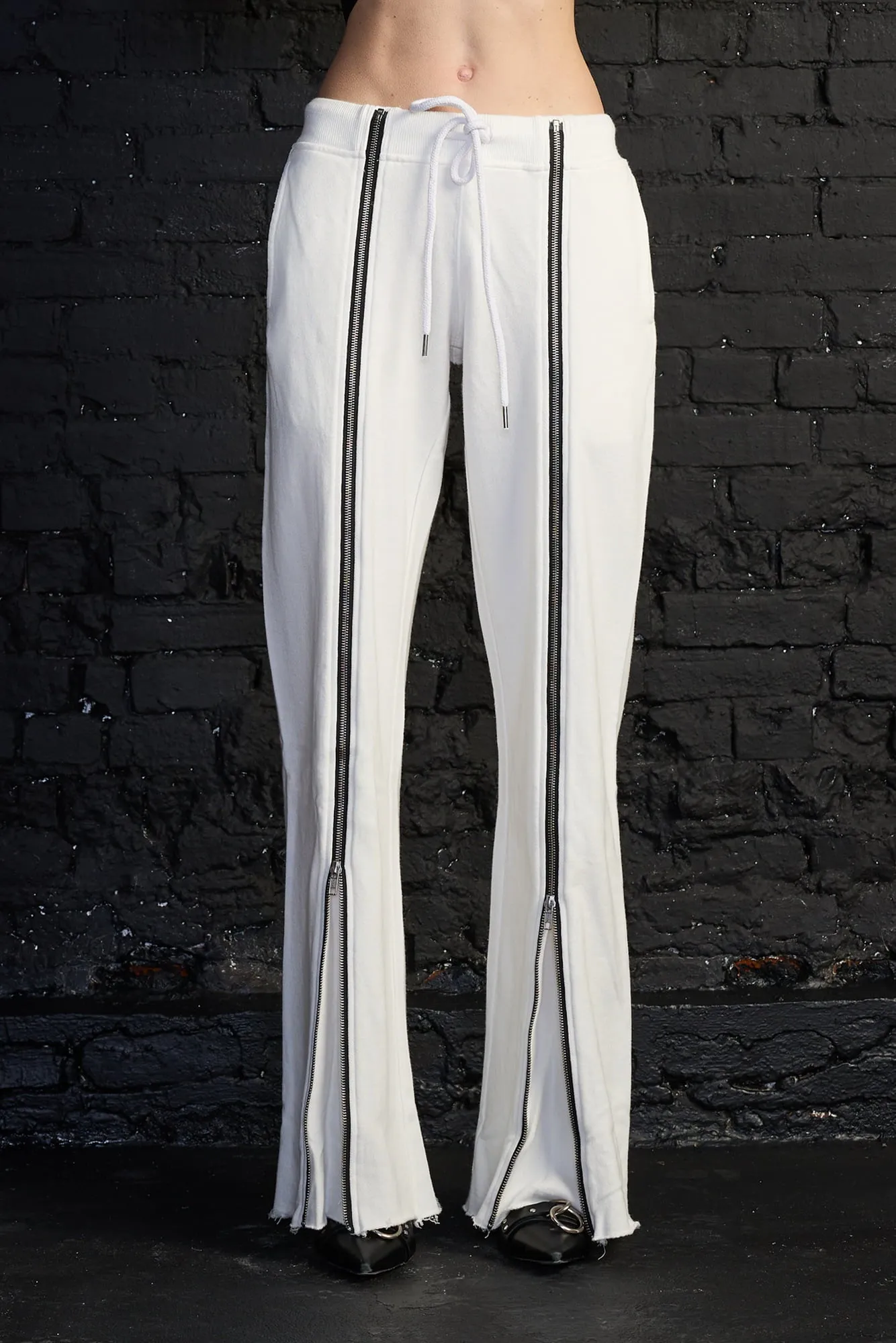 Zippered Wide Leg Sweatpant - White sold by R13 product image thumbnail 3