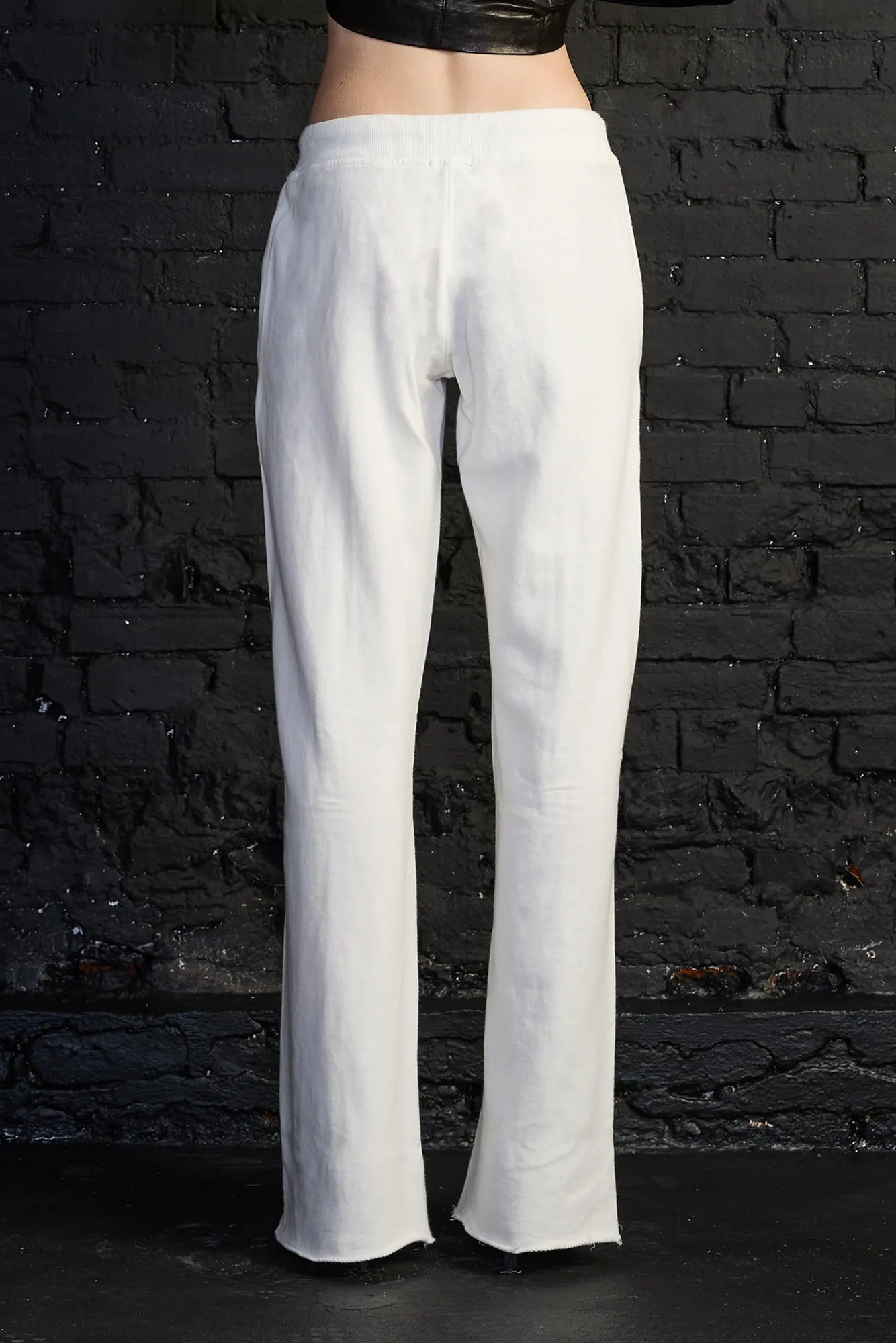 Zippered Wide Leg Sweatpant - White sold by R13 product image thumbnail 4