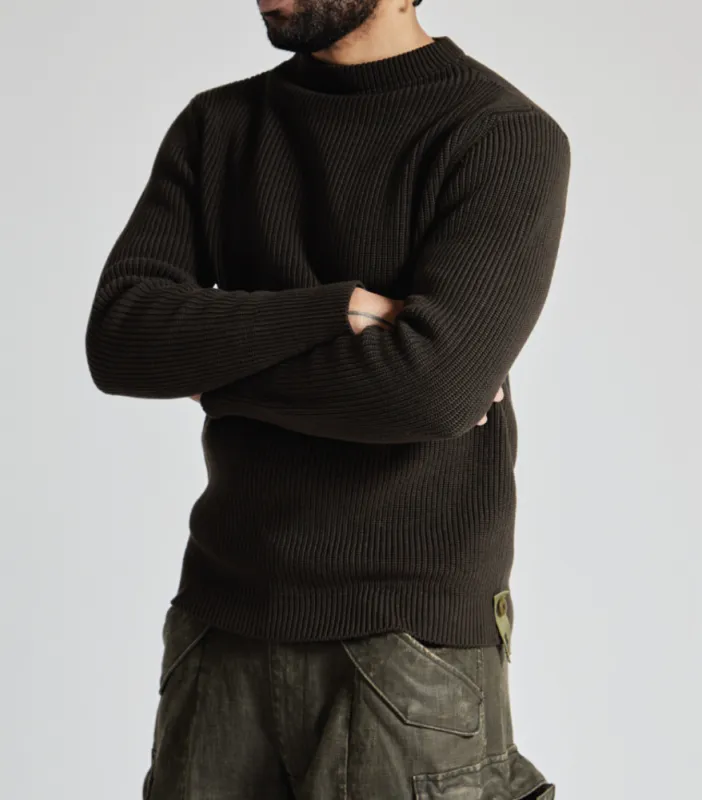 Sailor Mock Neck Sweater - Black made by R13