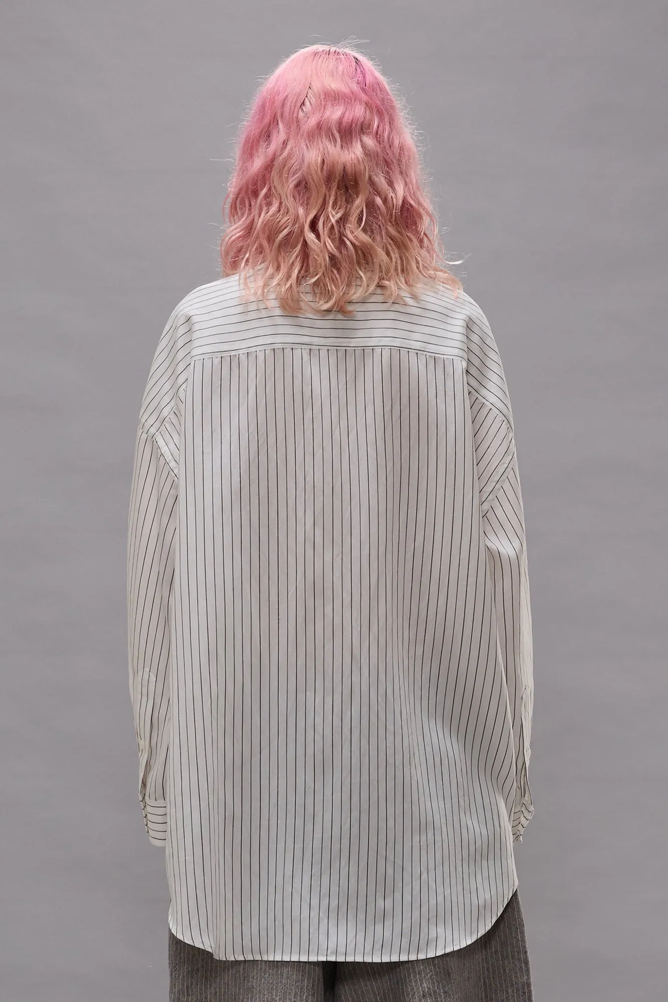 Drop Neck Shirt - White Narrow Brown Stripe sold by R13 product image thumbnail 4