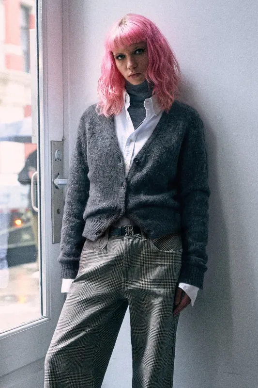 Split Hem Cardigan - Charcoal Grey made by R13