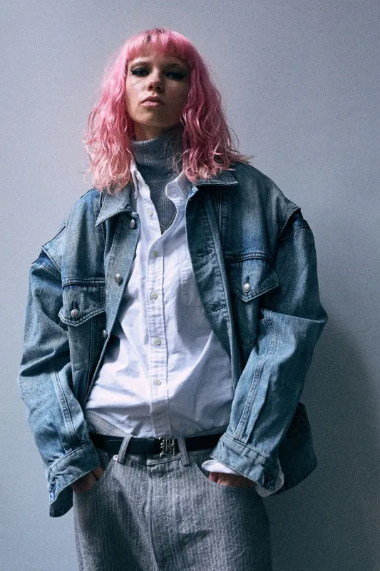 Roxy Denim Moto Jacket - Wilted Blue made by R13