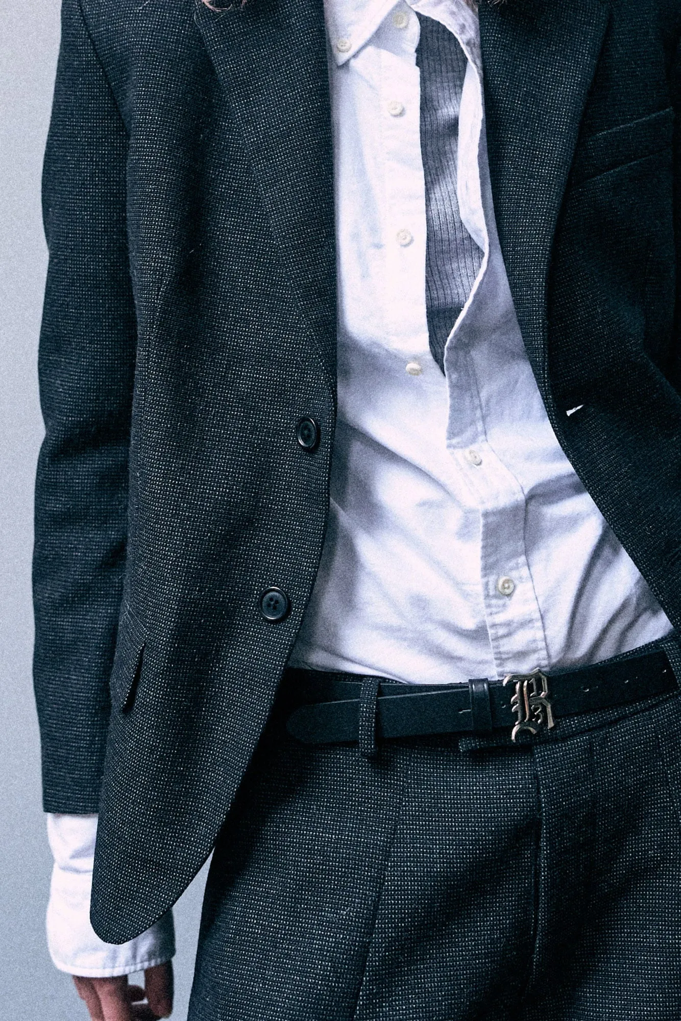Boyfriend Notch Lapel Blazer - Charcoal Grey sold by R13 product image thumbnail 3