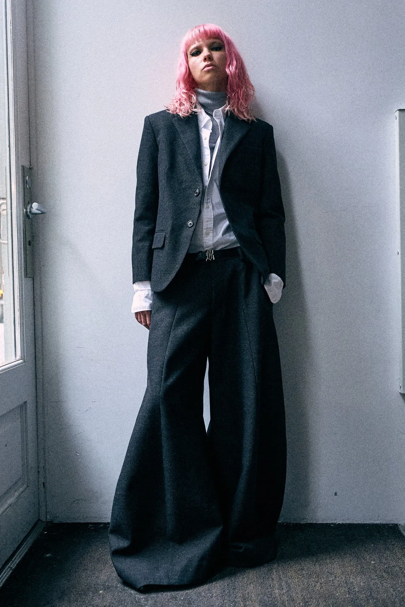 Boyfriend Notch Lapel Blazer - Charcoal Grey sold by R13 product image thumbnail 2