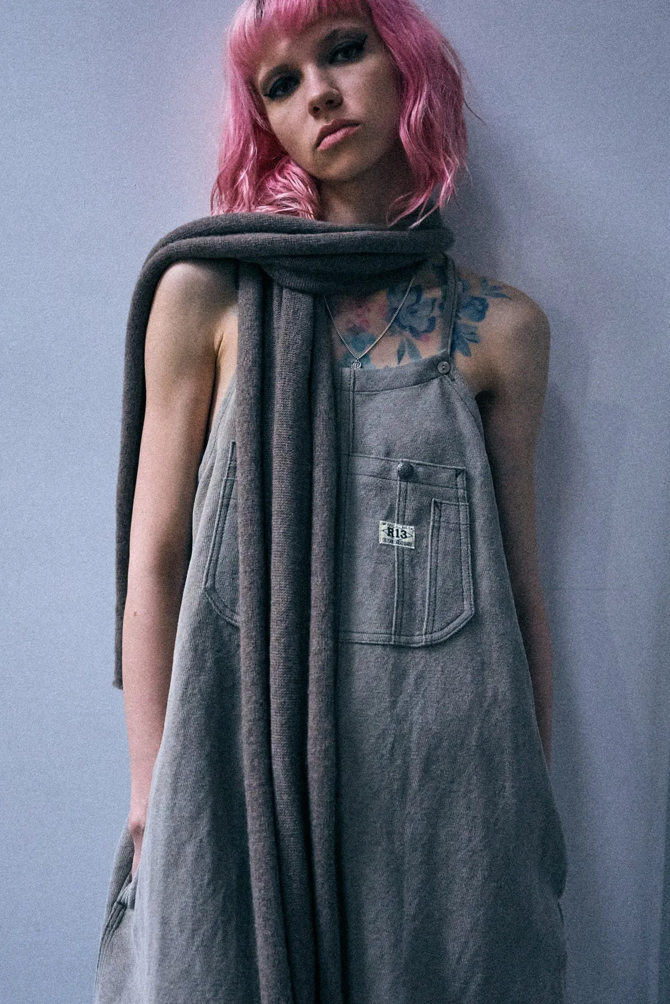 Relaxed Strappy Dress - Stone Grey sold by R13 product image thumbnail 2