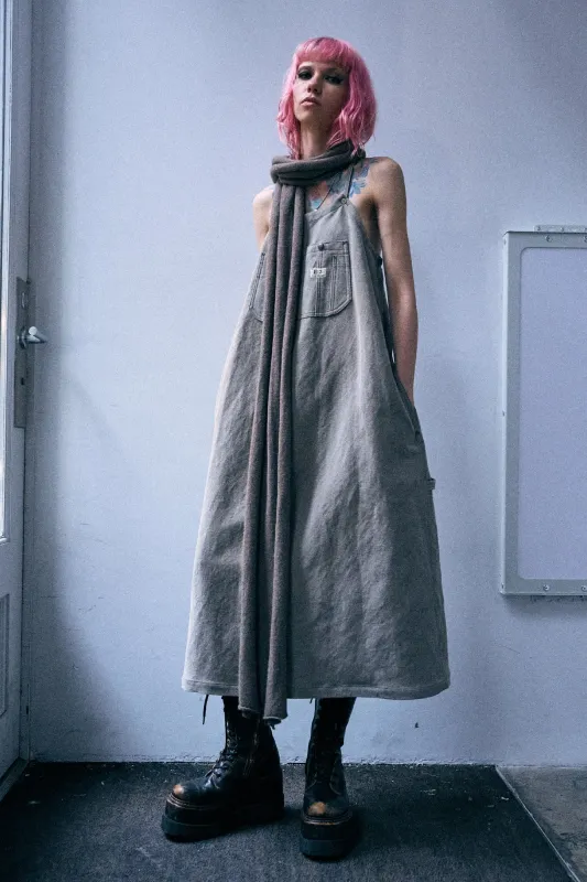 Relaxed Strappy Dress - Stone Grey made by R13