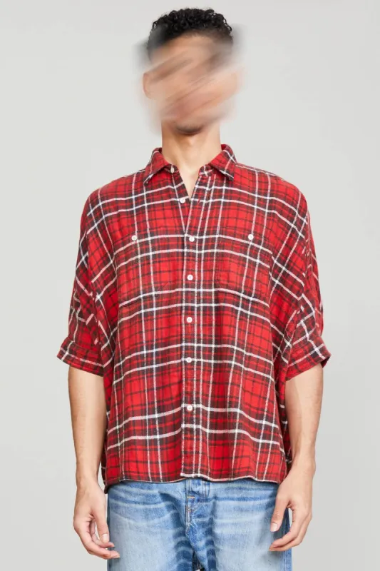 OVERSIZED BOXY SHIRT - RED sold by R13