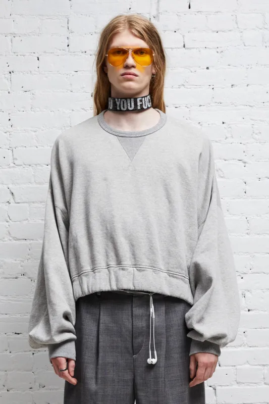JUMBO CROPPED CREWNECK - HEATHER GREY sold by R13
