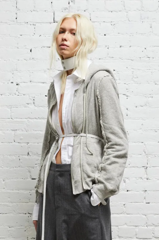 FLAT SLEEVE HOODIE - HEATHER GREY sold by R13
