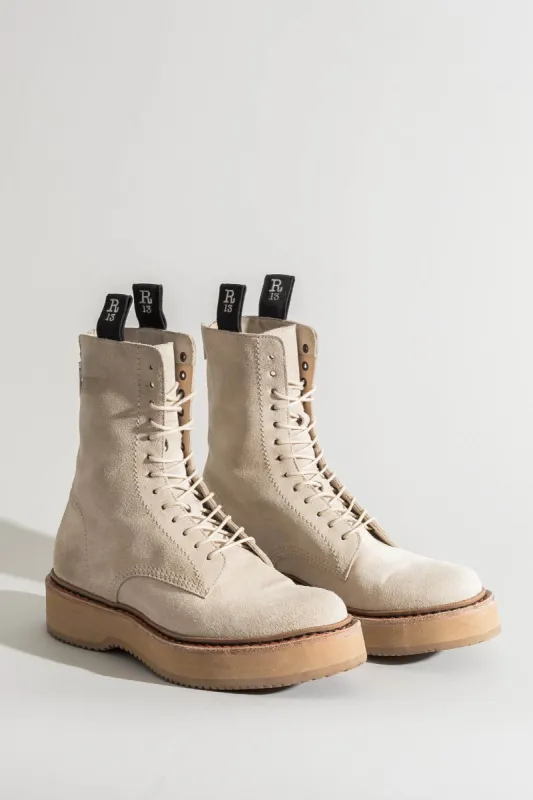 SINGLE STACK BOOT - KHAKI SUEDE sold by R13