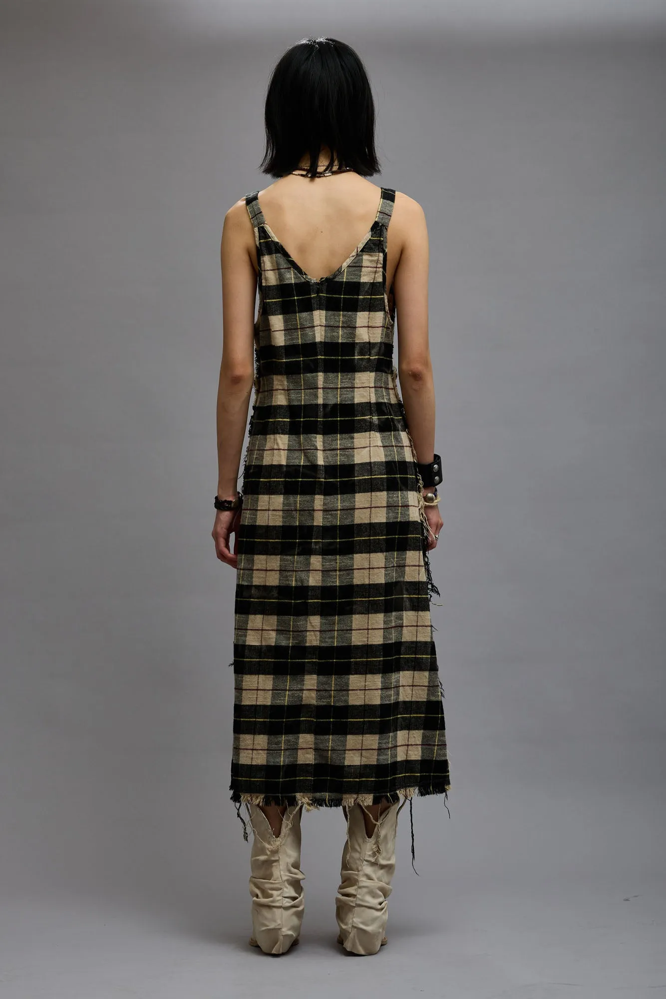 GRUNGE SLIP - BLEACHED ECRU PLAID sold by R13 product image thumbnail 5
