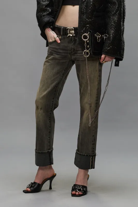 CUFFED BOY STRAIGHT - HAYNE SELVEDGE BLACK sold by R13