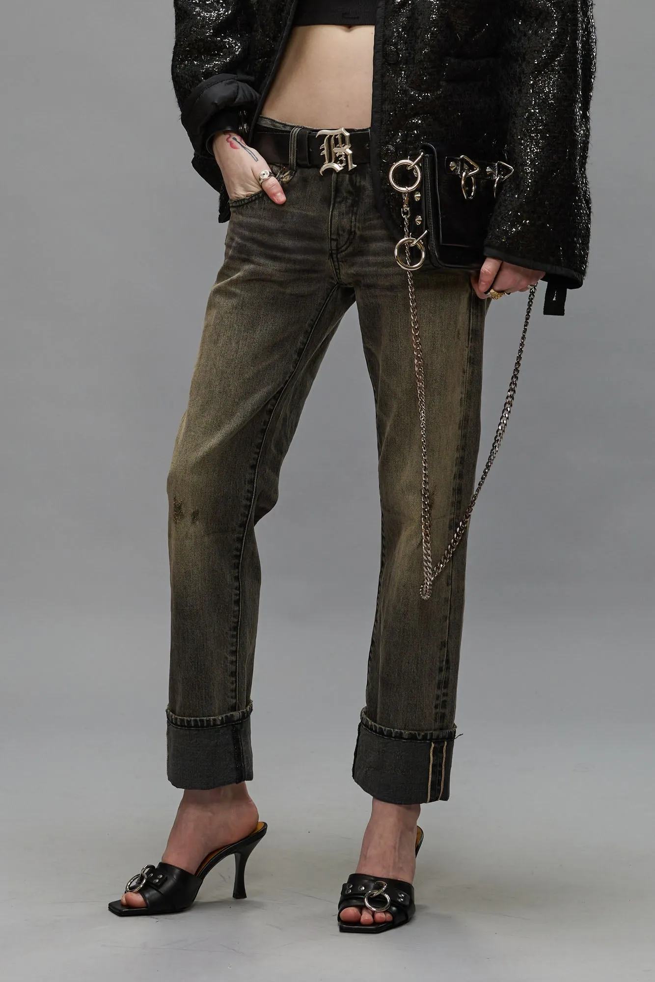 CUFFED BOY STRAIGHT - HAYNE SELVEDGE BLACK sold by R13