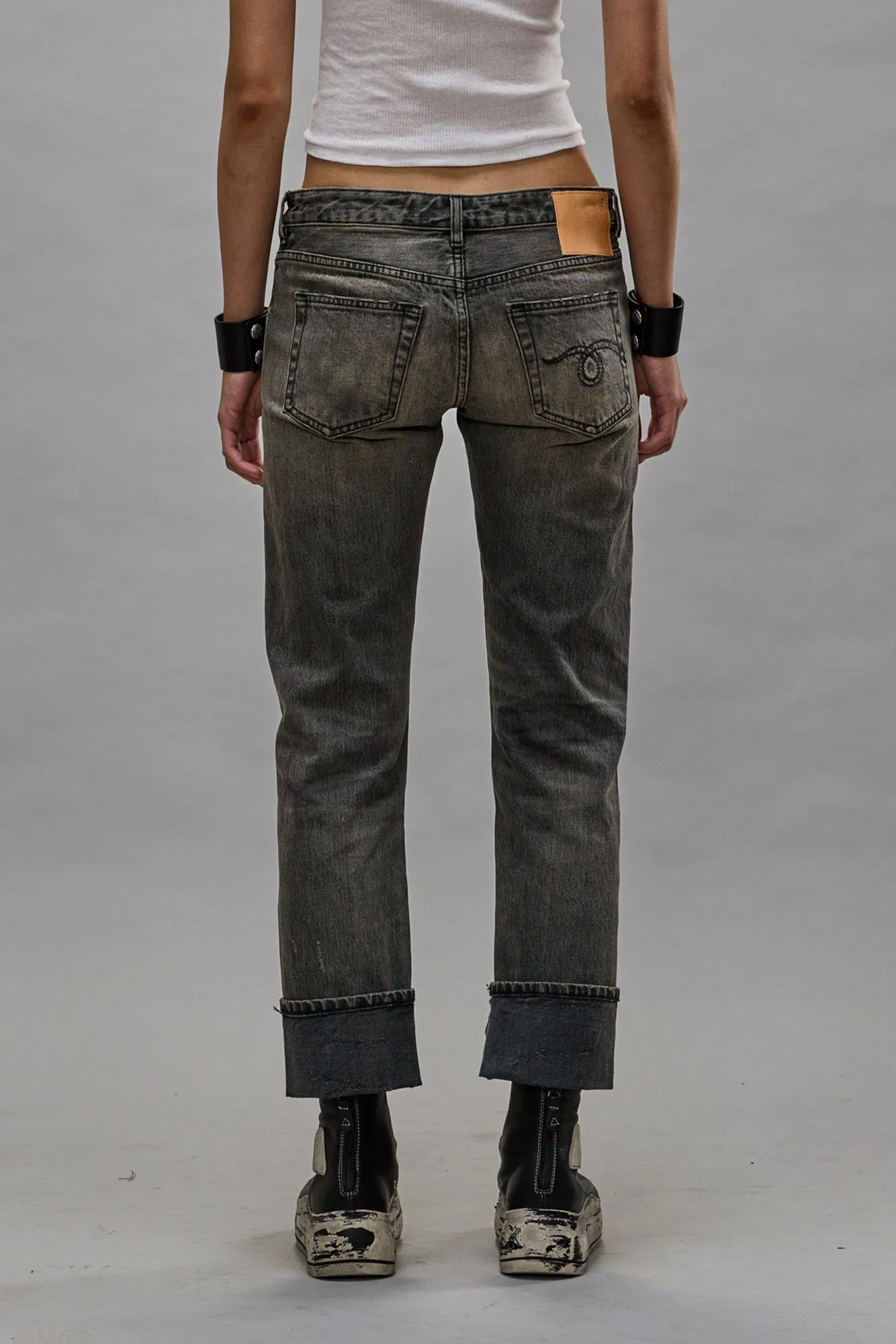 CUFFED BOY STRAIGHT - HAYNE SELVEDGE BLACK sold by R13 product image thumbnail 4