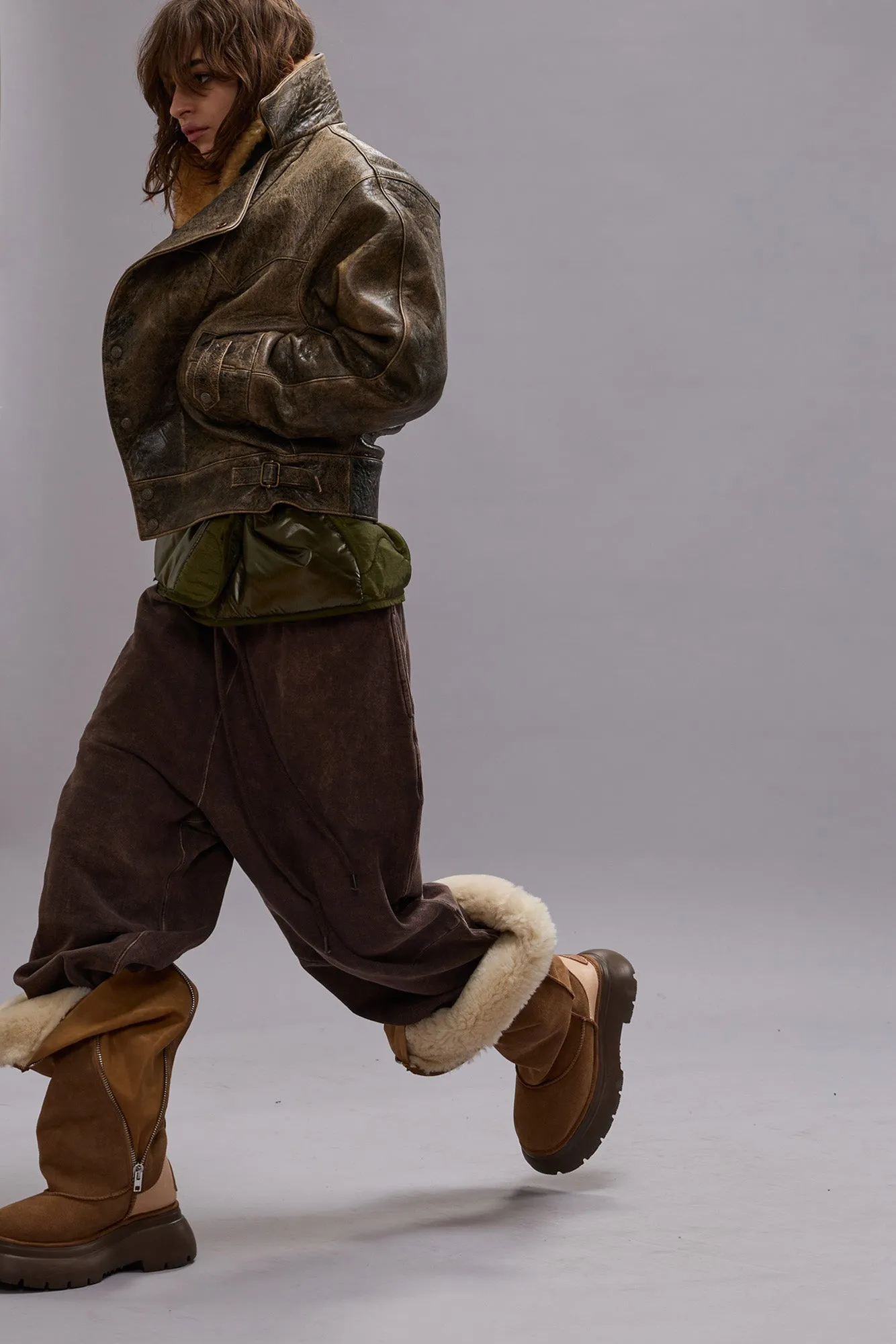 ARTICULATED KNEE SWEATPANT - BROWN sold by R13 product image thumbnail 2