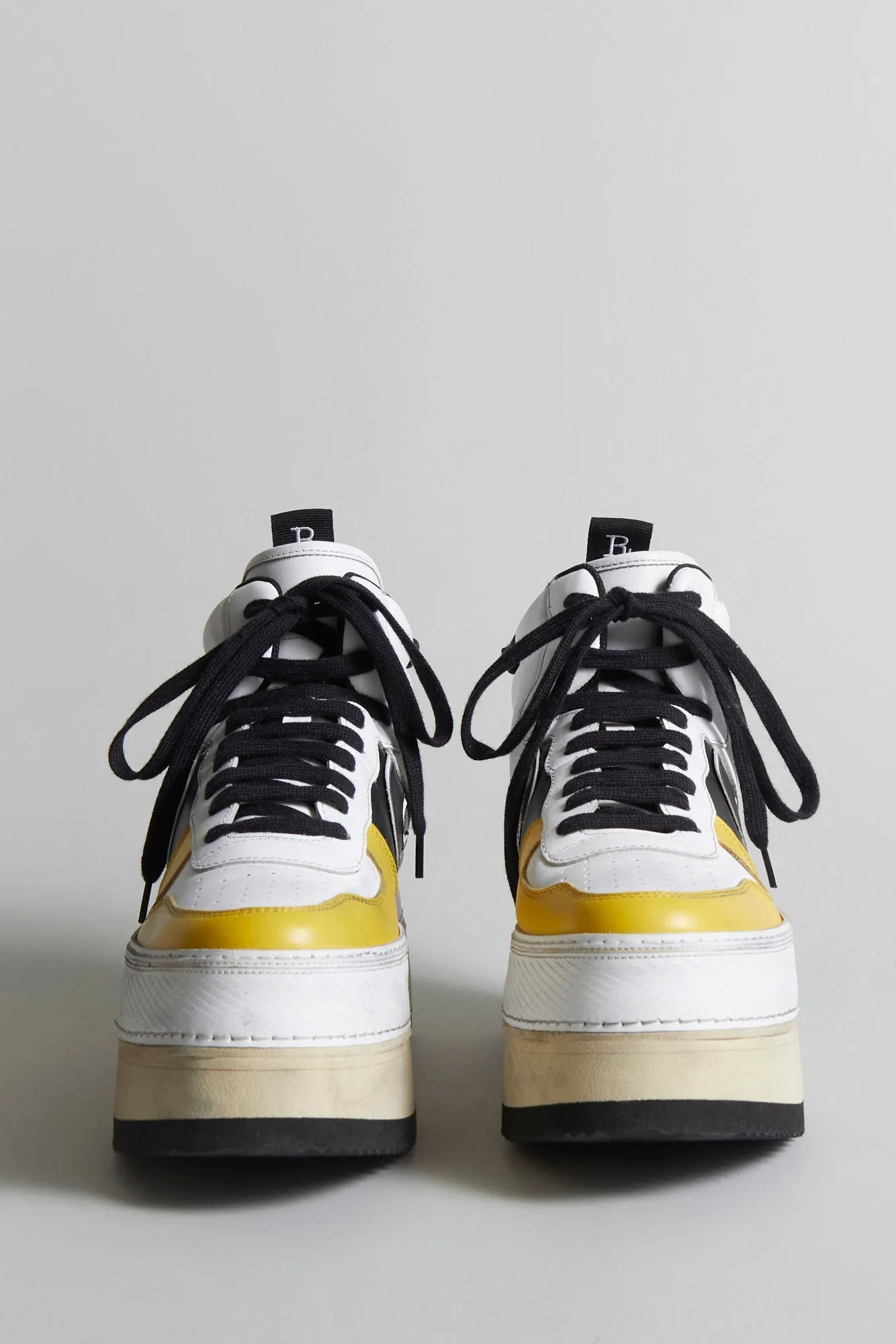 RIOT LEATHER HIGH TOP - SKATE WHITE & YELLOW - WHITE/YELLOW/BLACK LEATHER sold by R13 product image thumbnail 3